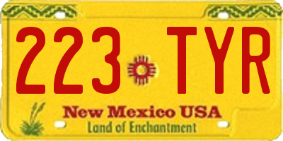 NM license plate 223TYR