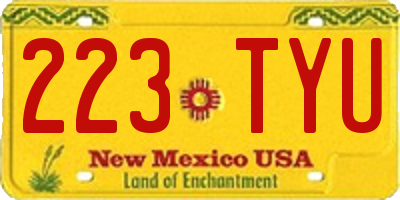 NM license plate 223TYU