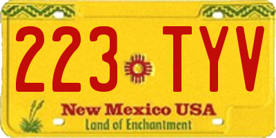 NM license plate 223TYV