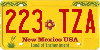 NM license plate 223TZA