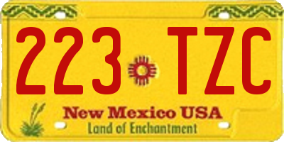 NM license plate 223TZC