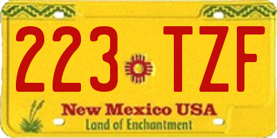 NM license plate 223TZF