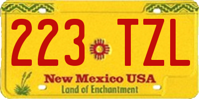 NM license plate 223TZL