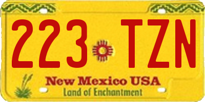 NM license plate 223TZN