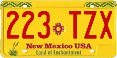 NM license plate 223TZX
