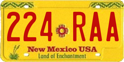 NM license plate 224RAA