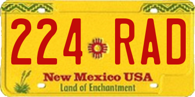 NM license plate 224RAD