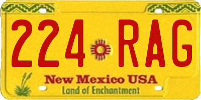 NM license plate 224RAG