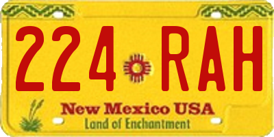 NM license plate 224RAH