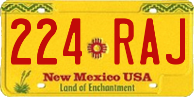 NM license plate 224RAJ