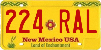 NM license plate 224RAL