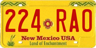 NM license plate 224RAO