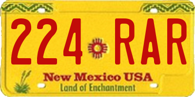 NM license plate 224RAR