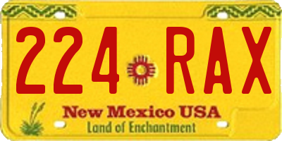 NM license plate 224RAX