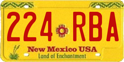 NM license plate 224RBA
