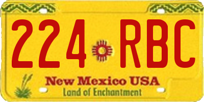NM license plate 224RBC