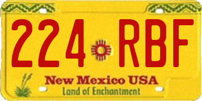 NM license plate 224RBF