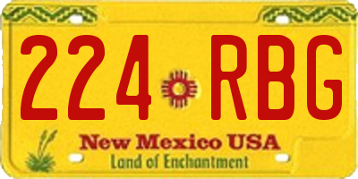 NM license plate 224RBG
