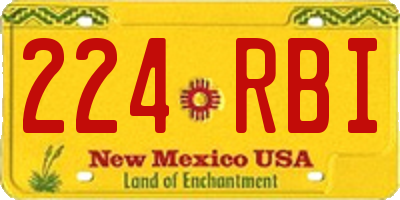 NM license plate 224RBI