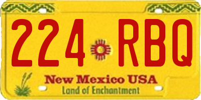 NM license plate 224RBQ