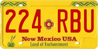 NM license plate 224RBU