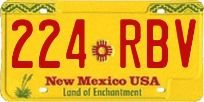 NM license plate 224RBV