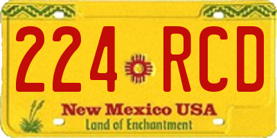 NM license plate 224RCD