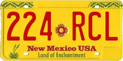 NM license plate 224RCL