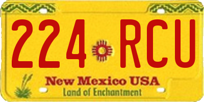NM license plate 224RCU