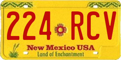 NM license plate 224RCV