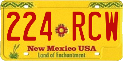 NM license plate 224RCW
