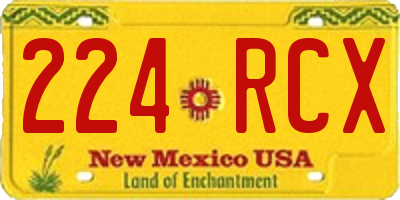 NM license plate 224RCX