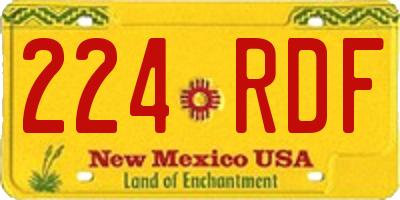 NM license plate 224RDF