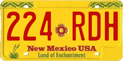 NM license plate 224RDH