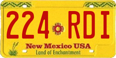 NM license plate 224RDI