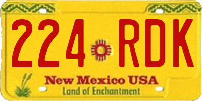 NM license plate 224RDK
