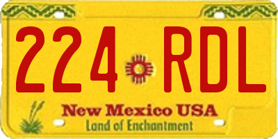NM license plate 224RDL