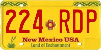 NM license plate 224RDP