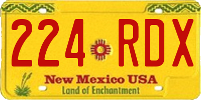 NM license plate 224RDX