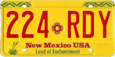 NM license plate 224RDY