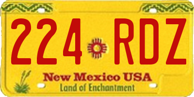 NM license plate 224RDZ