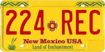 NM license plate 224REC