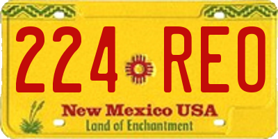 NM license plate 224REO