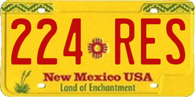 NM license plate 224RES
