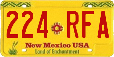 NM license plate 224RFA