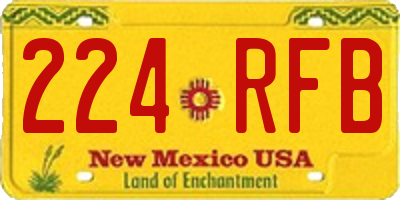 NM license plate 224RFB