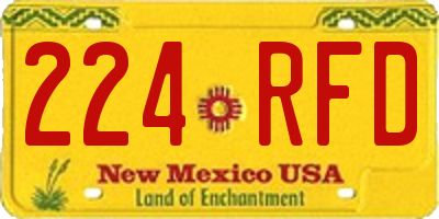 NM license plate 224RFD