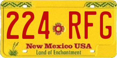 NM license plate 224RFG