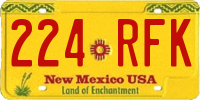 NM license plate 224RFK