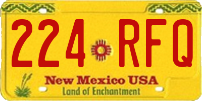 NM license plate 224RFQ